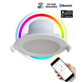 CLA-SMTNOVA1: LED Smart White Round Dimmable Tri-CCT+RGB Downlight